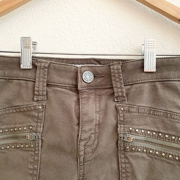 Joie Hazina Studded Skinny Ankle Pants Jeans Womens Size 24 Fatigue Green - Picture 3 of 12